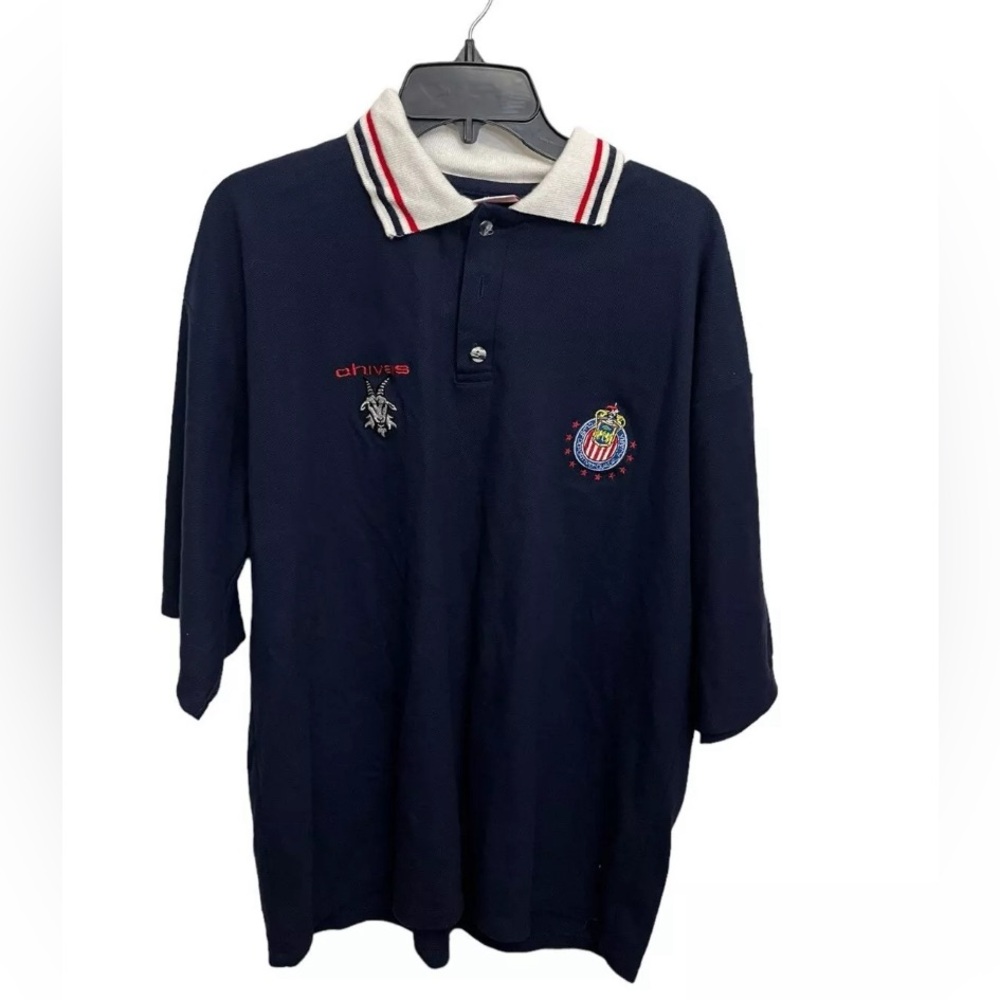 Vintage Chivas 1990s Polo Shirt Rare Mexican soccer team chivas